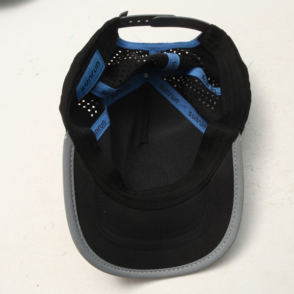 Sunrun Performance Baseball Cap Men OSFM Black Reflective Laser Cut Snapback Hat - Picture 5 of 7